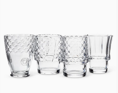 Stacked Fish Glasses set of 4