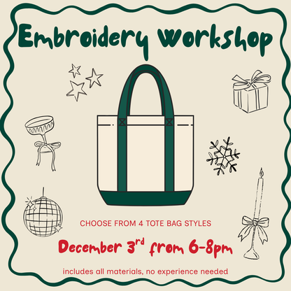 Embroidery Workshop Tote Bag Addition, 12/3