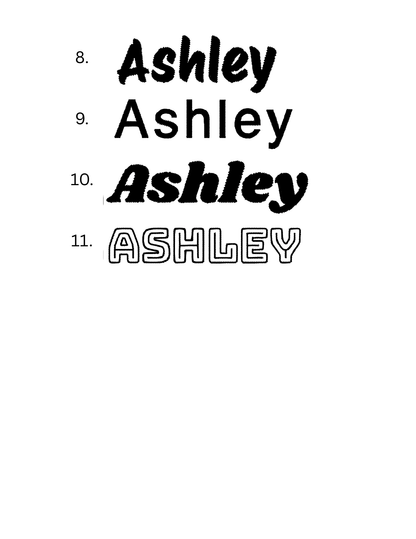 *Custom Text Embroidery