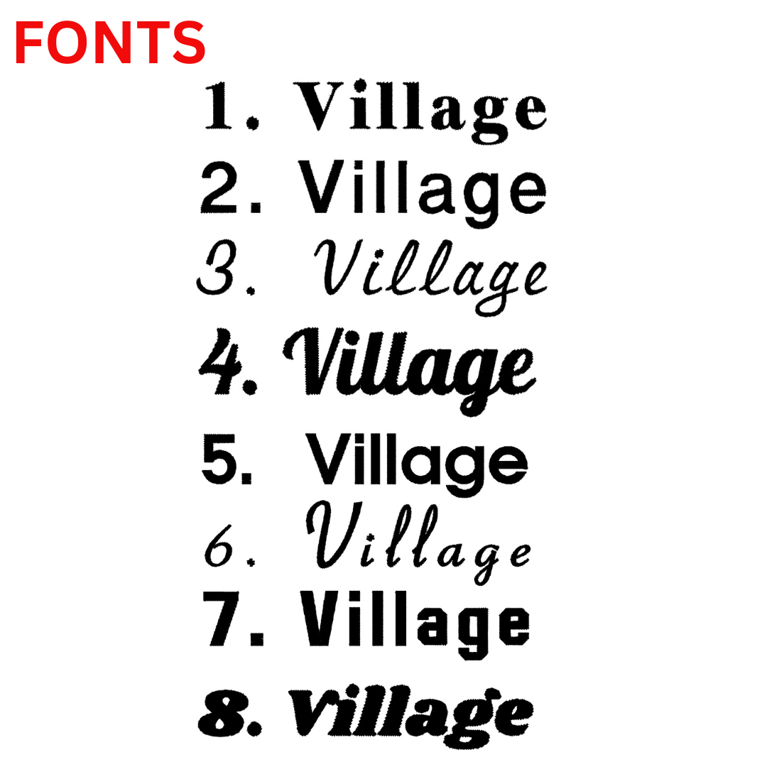 *Custom Text Embroidery