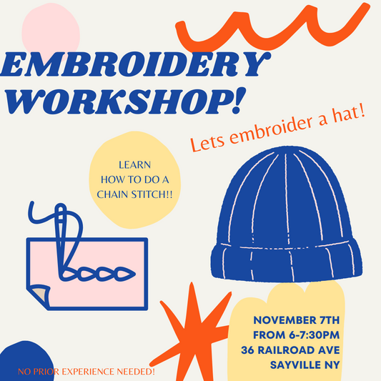 Chain Stitch Embroidery Workshop, Hats!