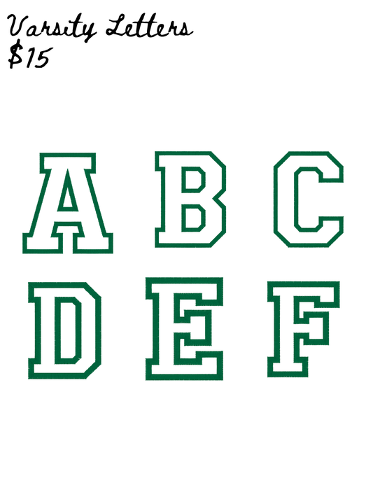 Custom Varsity Letter Embroidery