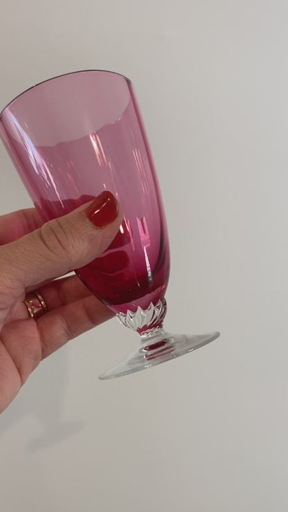 Vintage Magenta Coupe Cocktail Glass